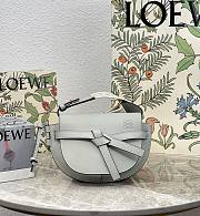 Loewe Mini Gate Dual Bag In Soft Calfskin And Jacquard Gray 21x12.5x9.5cm - 1