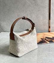 Loewe Small Cubi Bag In Anagram Jacquard Cubi Shoulder Bag Beige 27x18x13cm - 3