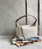 Loewe Small Cubi Bag In Anagram Jacquard Cubi Shoulder Bag Beige 27x18x13cm - 5