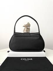 Celine Medium Polly Bag In Supple Calfskin Black 33×19×9cm - 6