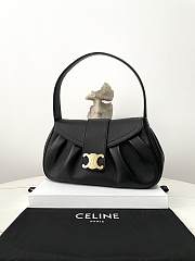 Celine Medium Polly Bag In Supple Calfskin Black 33×19×9cm - 5