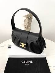 Celine Medium Polly Bag In Supple Calfskin Black 33×19×9cm - 3