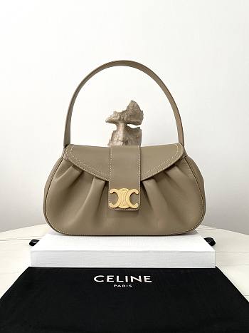 Celine Medium Polly Bag In Supple Calfskin Brown Sepia 33×19×9cm