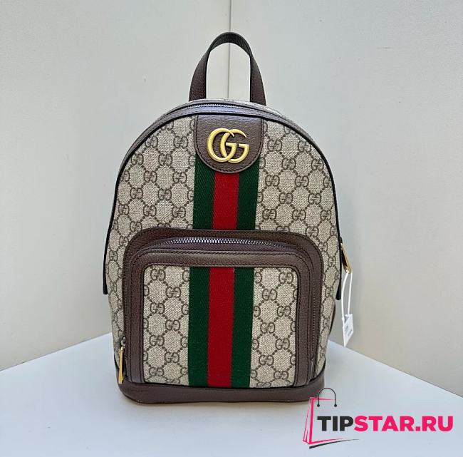 Gucci Ophidia GG Small Backpack Beige/ Ebony Brown 22x29x15cm  - 1