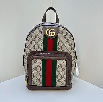 Gucci Ophidia GG Small Backpack Beige/ Ebony Brown 22x29x15cm 