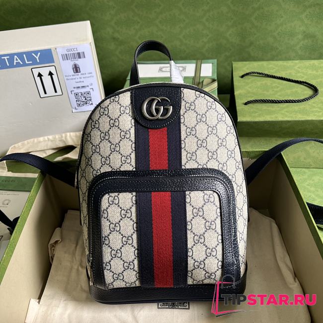 Gucci Ophidia GG Small Backpack Beige Blue 22x29x15cm  - 1