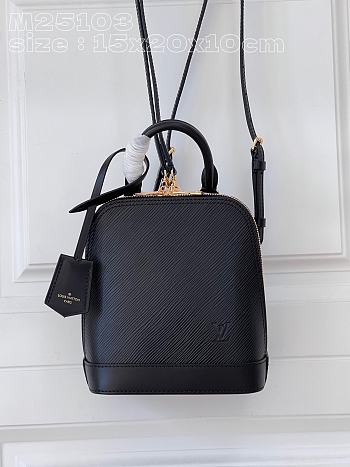 LV Alma Backpack Epi Leather Black M25103 15x20x10cm