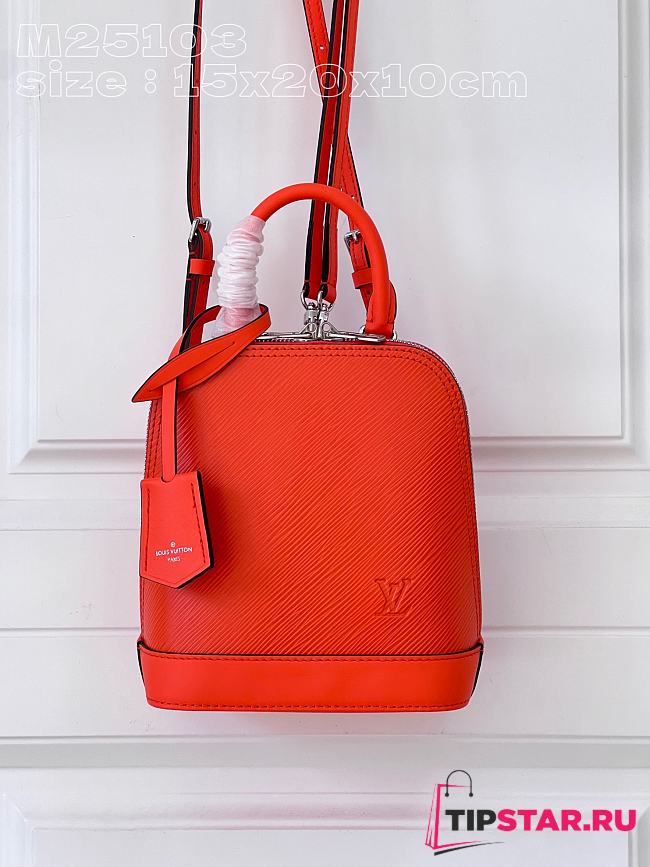 LV Alma Backpack Epi Leather Orange M25104 15x20x10cm - 1