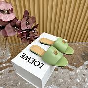 Loewe Anagram Padded Slide In Lambskin Pale Green - 4