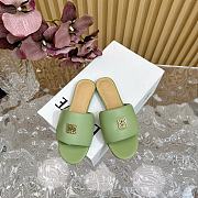 Loewe Anagram Padded Slide In Lambskin Pale Green - 3