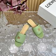 Loewe Anagram Padded Slide In Lambskin Pale Green - 2