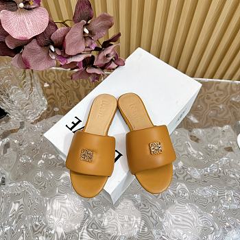 Loewe Anagram Padded Slide In Lambskin Warm Desert