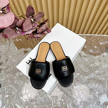 Loewe Anagram Padded Slide In Lambskin Black