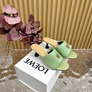 Loewe Anagram Slip-On Padded Mules Pale Green 6cm - 3