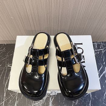 Loewe Campo Mary Jane Mule In Calfskin Black