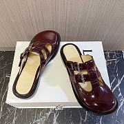 Loewe Campo Mary Jane Mule In Calfskin Burgundy - 6