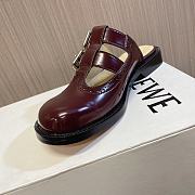 Loewe Campo Mary Jane Mule In Calfskin Burgundy - 5