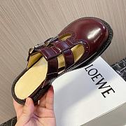 Loewe Campo Mary Jane Mule In Calfskin Burgundy - 3