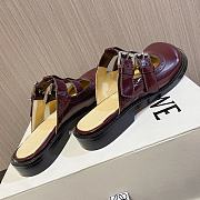 Loewe Campo Mary Jane Mule In Calfskin Burgundy - 2