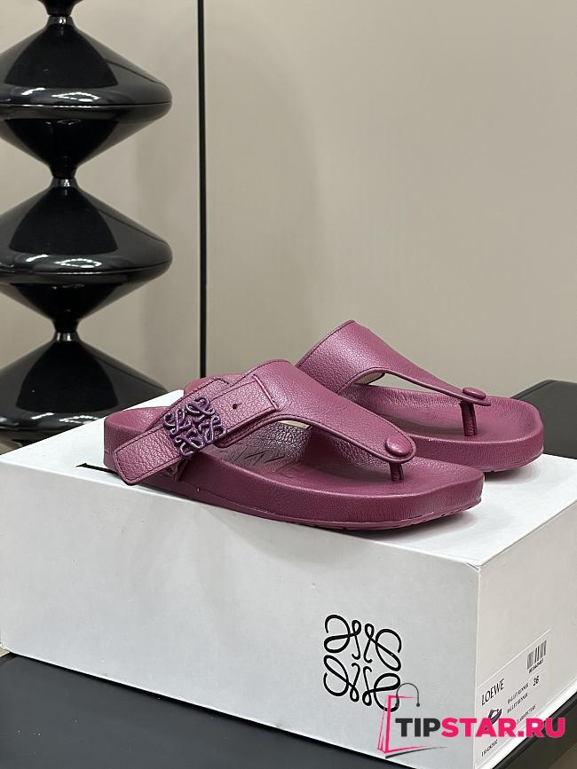 Loewe Ease Toe Post Sandal In Goatskin Purple - 1