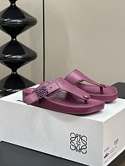 Loewe Ease Toe Post Sandal In Goatskin Purple - 1