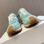 Loewe Flow Runner Sneakers In Nylon And Suede Green Mint - 6