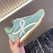 Loewe Flow Runner Sneakers In Nylon And Suede Green Mint - 5