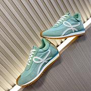 Loewe Flow Runner Sneakers In Nylon And Suede Green Mint - 4