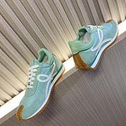 Loewe Flow Runner Sneakers In Nylon And Suede Green Mint - 3