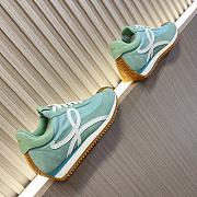 Loewe Flow Runner Sneakers In Nylon And Suede Green Mint - 2