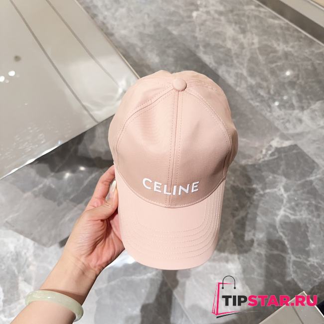 Celine Baseball Cap In Cotton Light Pink - 1