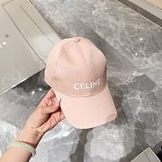 Celine Baseball Cap In Cotton Light Pink - 3