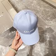 Celine Baseball Cap In Cotton Light Blue - 2