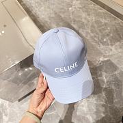 Celine Baseball Cap In Cotton Light Blue - 3