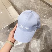 Celine Baseball Cap In Cotton Light Blue - 4