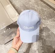 Celine Baseball Cap In Cotton Light Blue - 5