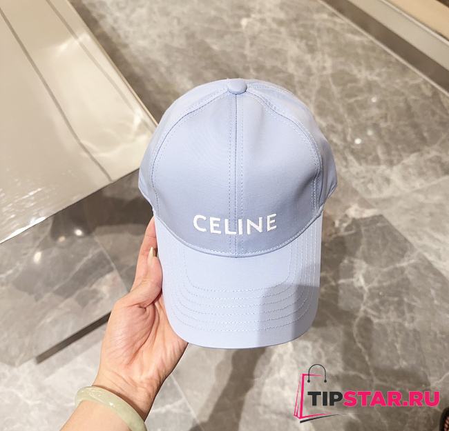 Celine Baseball Cap In Cotton Light Blue - 1