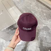 Celine Baseball Cap In Cotton Burgundy - 1