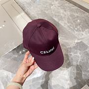 Celine Baseball Cap In Cotton Burgundy - 6