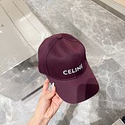 Celine Baseball Cap In Cotton Burgundy - 2