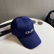 Celine Baseball Cap In Cotton Navy Blue - 1