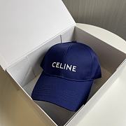 Celine Baseball Cap In Cotton Navy Blue - 2