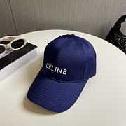 Celine Baseball Cap In Cotton Navy Blue - 4