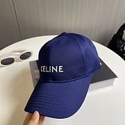 Celine Baseball Cap In Cotton Navy Blue - 5