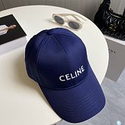 Celine Baseball Cap In Cotton Navy Blue - 6