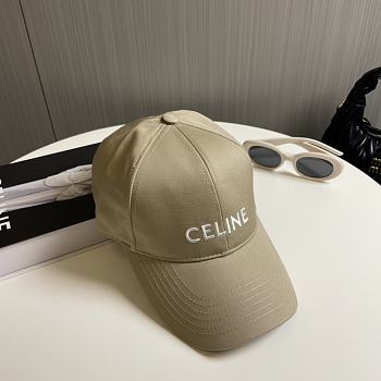 Celine Baseball Cap In Cotton Beige