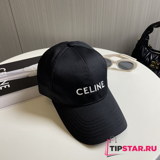 Celine Baseball Cap In Cotton Black - 1