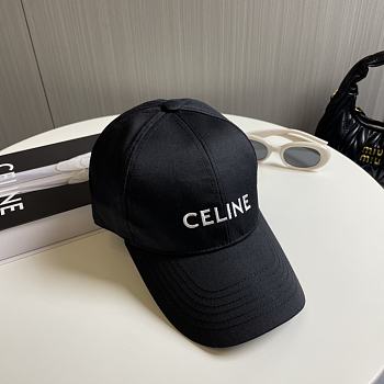 Celine Baseball Cap In Cotton Black