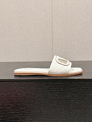 VLTN Vlogo Cut Out Calfskin Slide Sandal White - 6