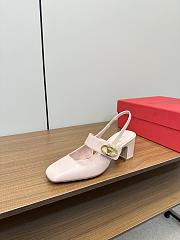 VLTN Vlogo Locker Mary-Jane Slingback Pumps In Calfskin Beige Rose 60mm - 2